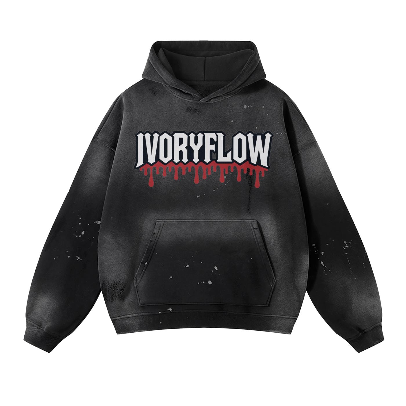Vintage Wash Frayed Fleece Hoodie - 360 GSM.