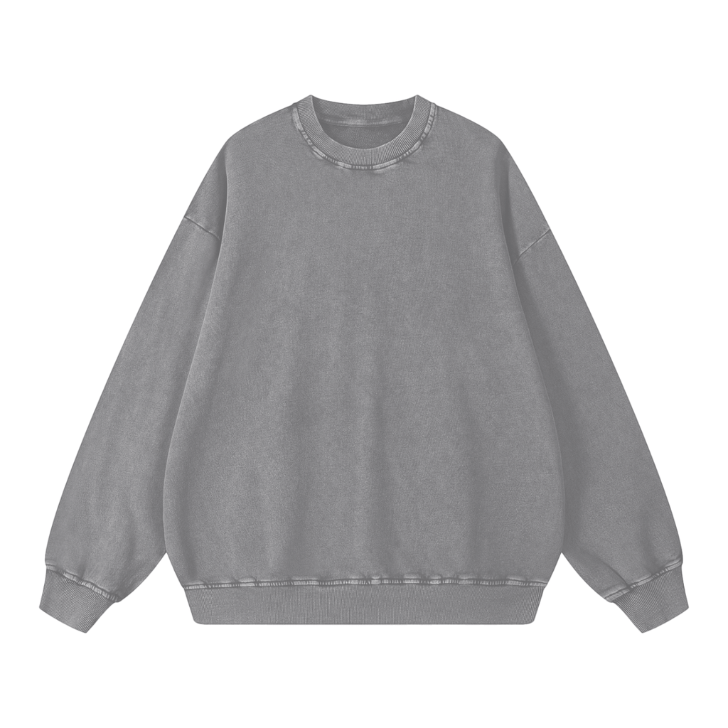 Acid Wash Oversize Sweatshirt - 360 GSM - IVORYFLOW