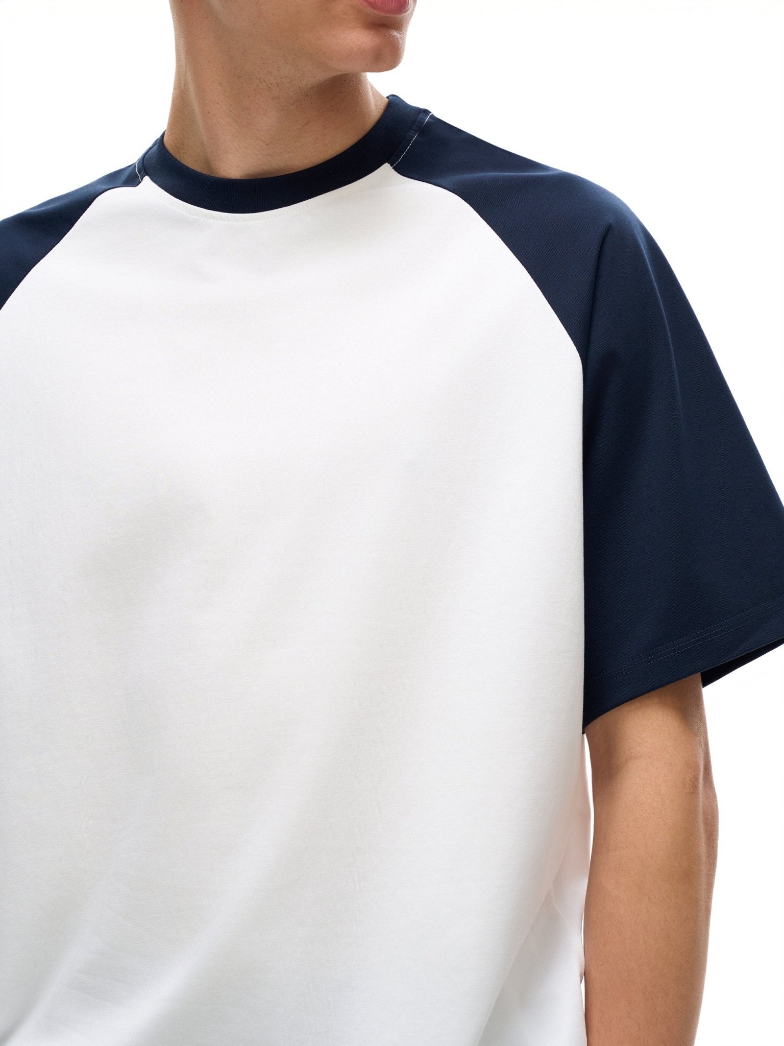 Color - Blocked Raglan Sleeve T-shirt - IVORYFLOW