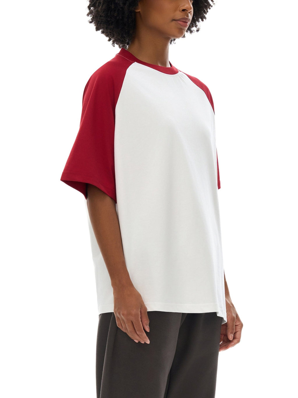 Color - Blocked Raglan Sleeve T-shirt - IVORYFLOW