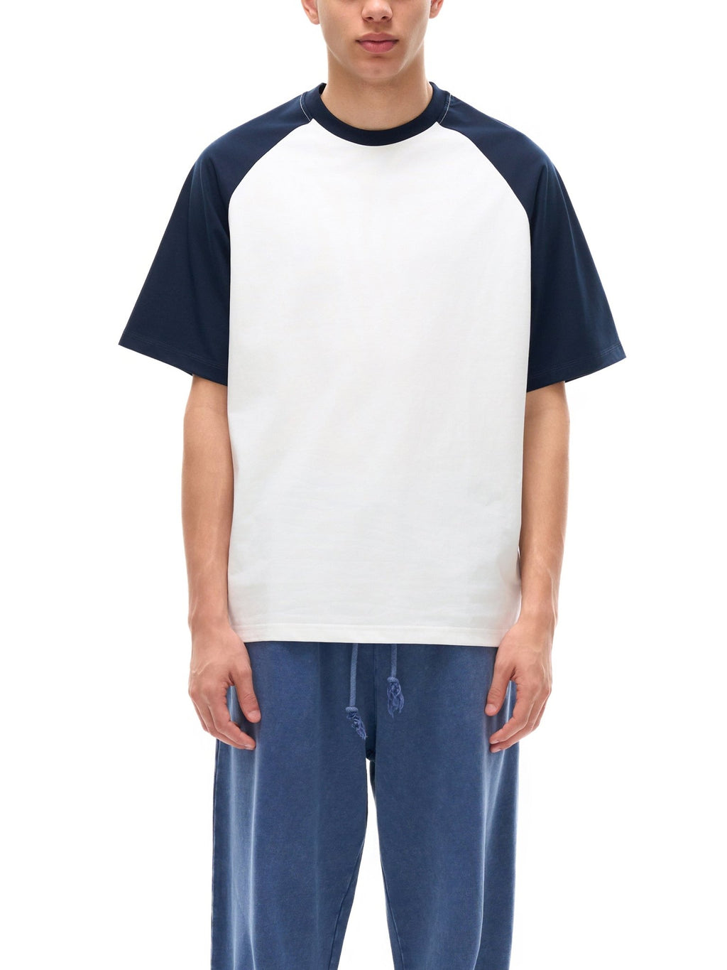Color - Blocked Raglan Sleeve T-shirt - IVORYFLOW