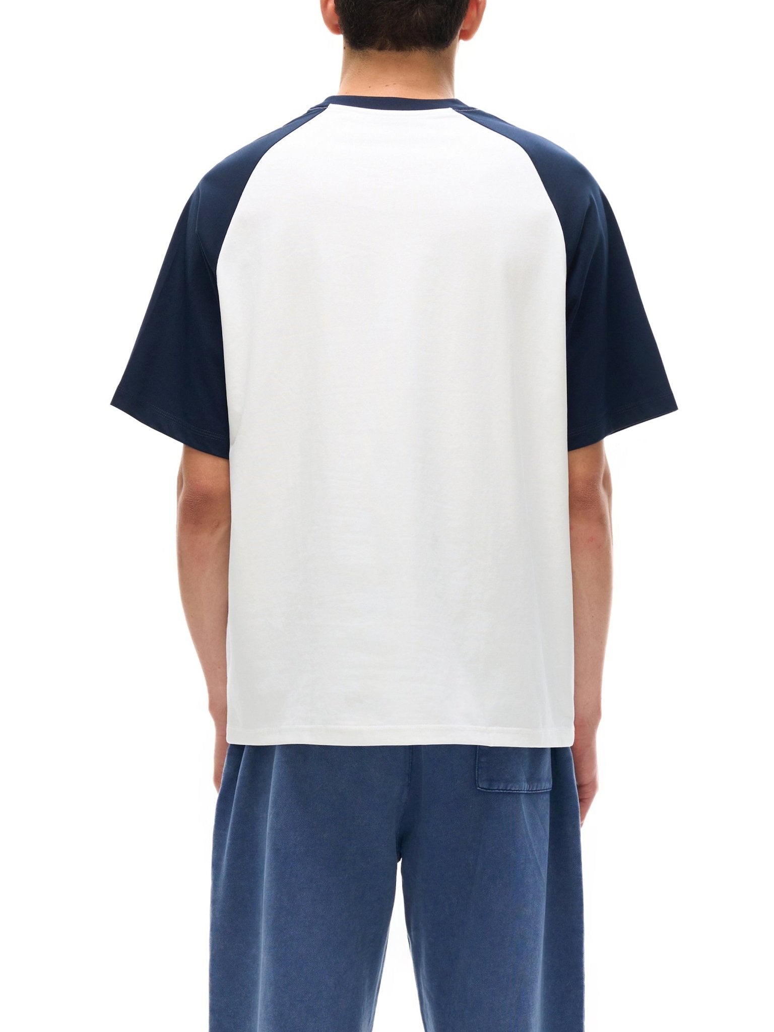 Color - Blocked Raglan Sleeve T-shirt - IVORYFLOW