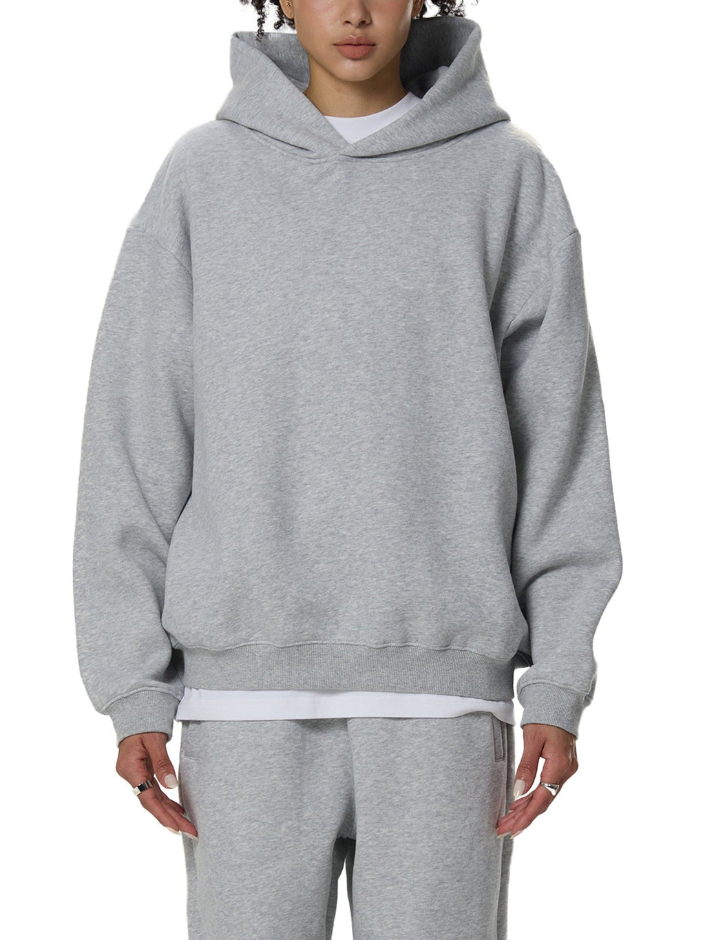 Fleeced Boxy Hoodie - IVORYFLOW