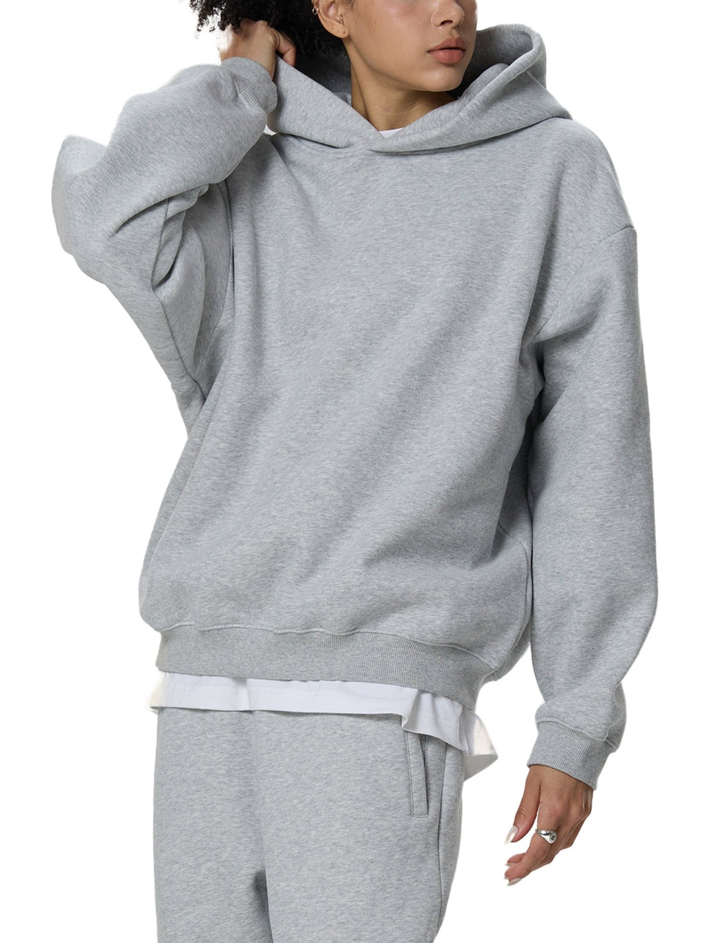 Fleeced Boxy Hoodie - IVORYFLOW