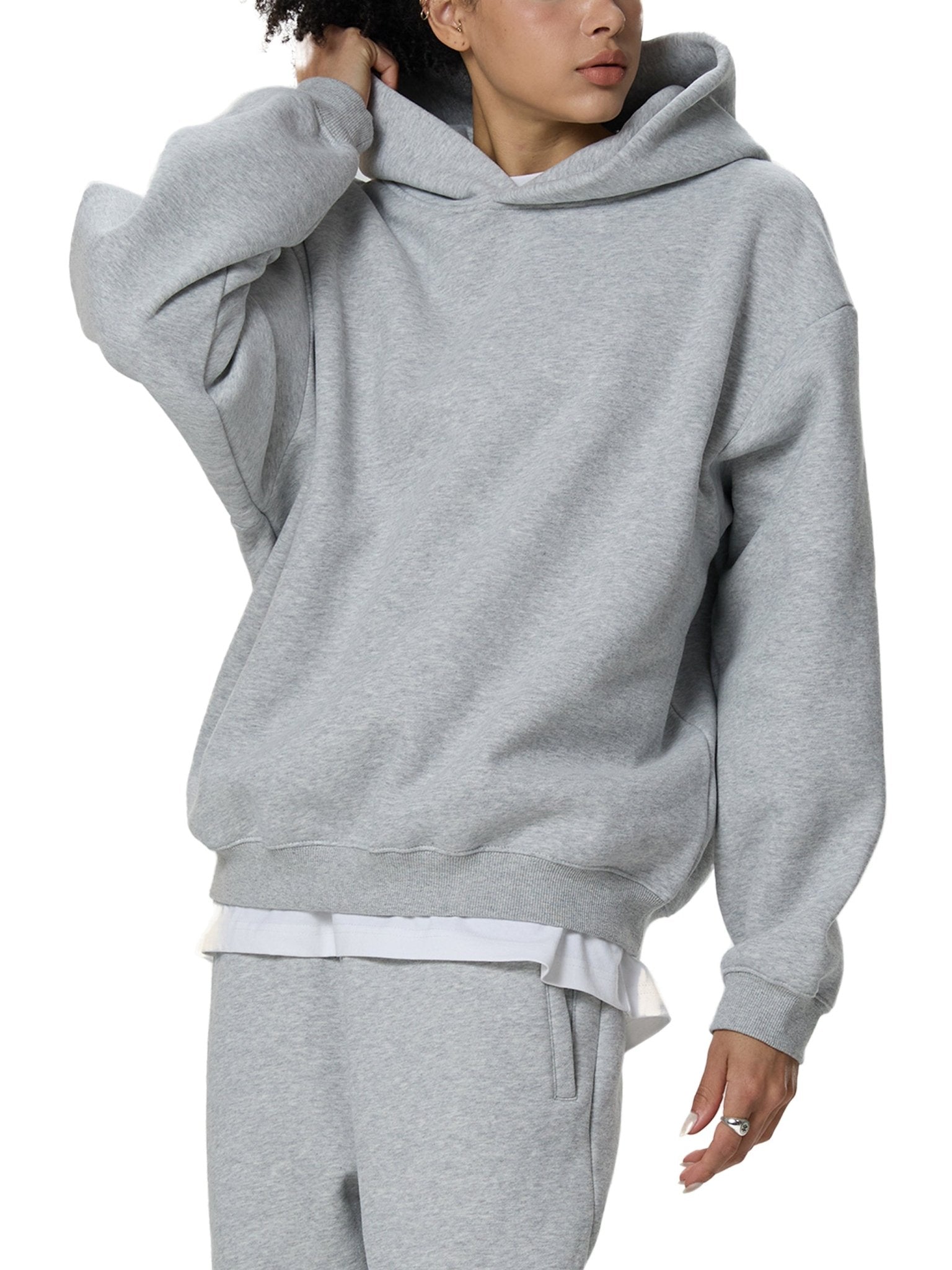 Fleeced Boxy Hoodie - IVORYFLOW