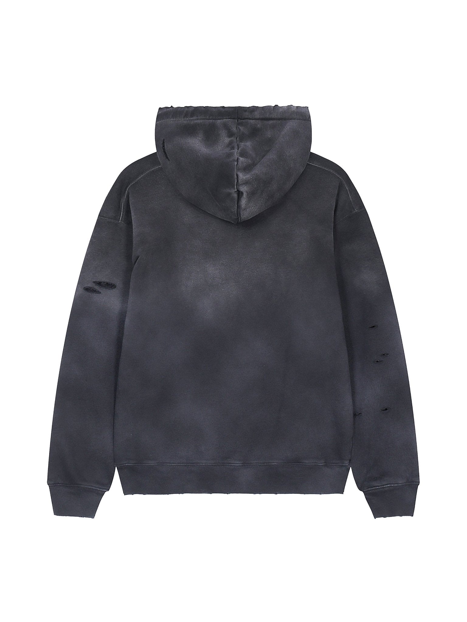 Heavyweight Pure Cotton Hand - Frayed Monkey Washed Hoodie - IVORYFLOW