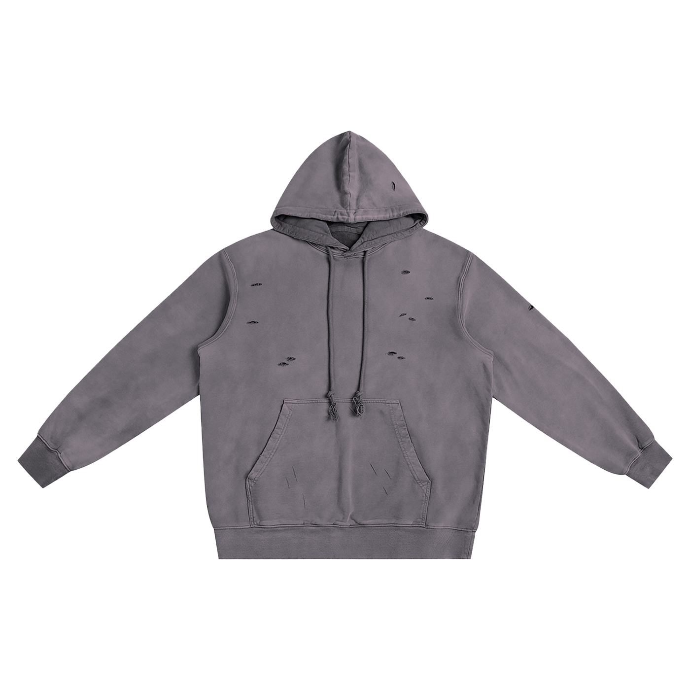 Heavyweight Pure Cotton Hand - Frayed Monkey Washed Hoodie - IVORYFLOW
