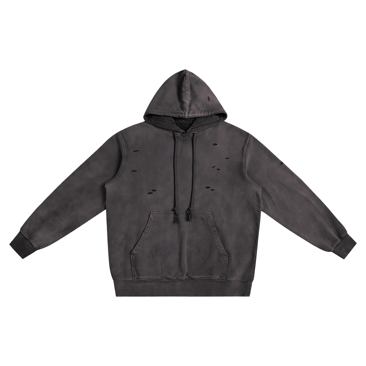 Heavyweight Pure Cotton Hand - Frayed Monkey Washed Hoodie - IVORYFLOW