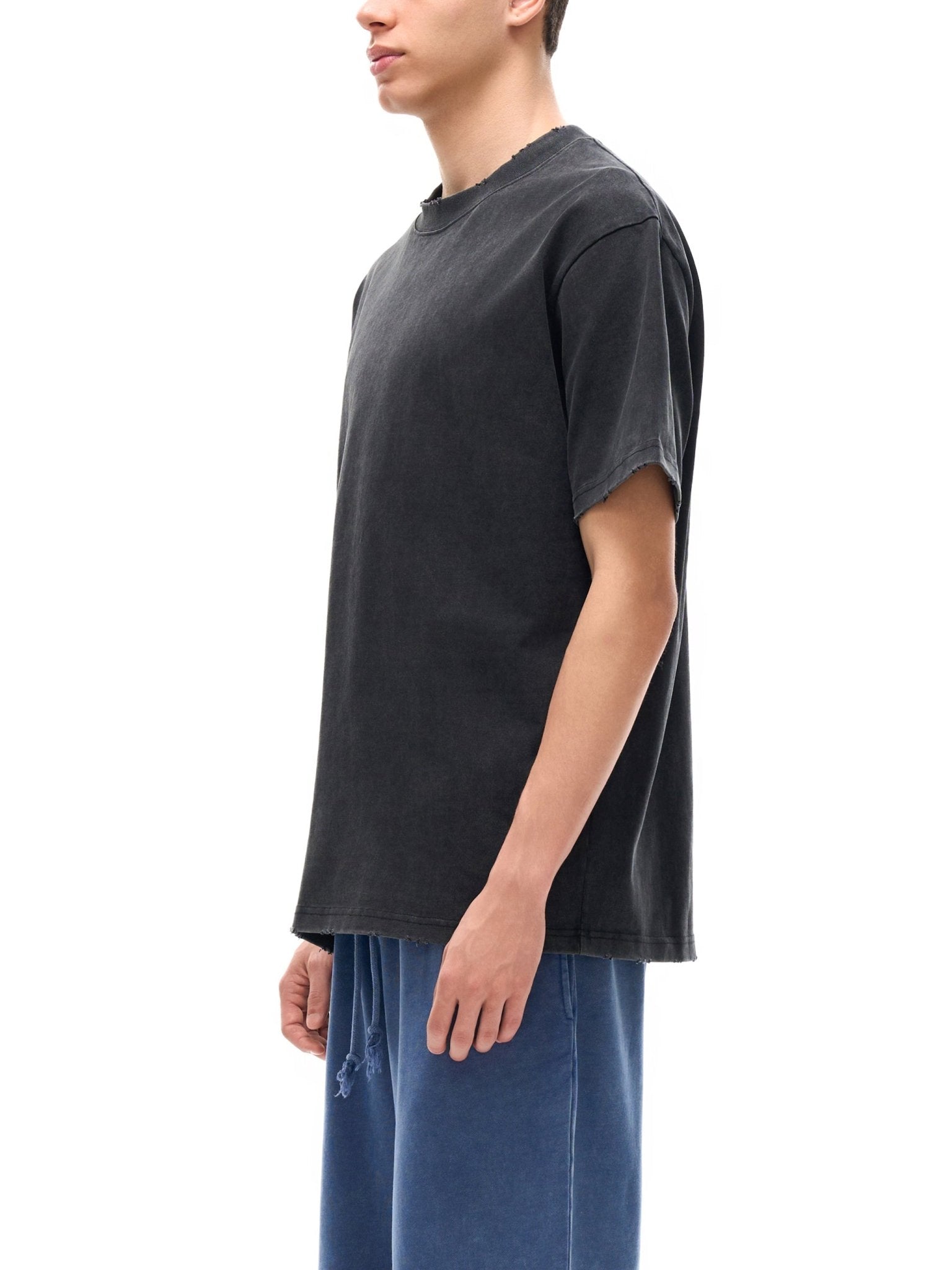 Heavyweight Vintage Washed Frayed T-Shirt - IVORYFLOW