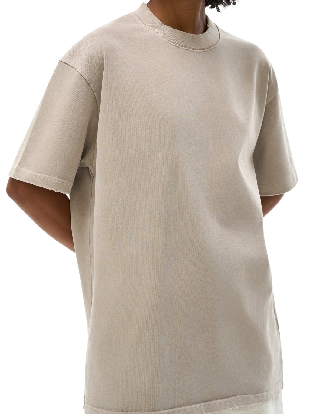 Heavyweight Vintage Washed Frayed T-Shirt - IVORYFLOW