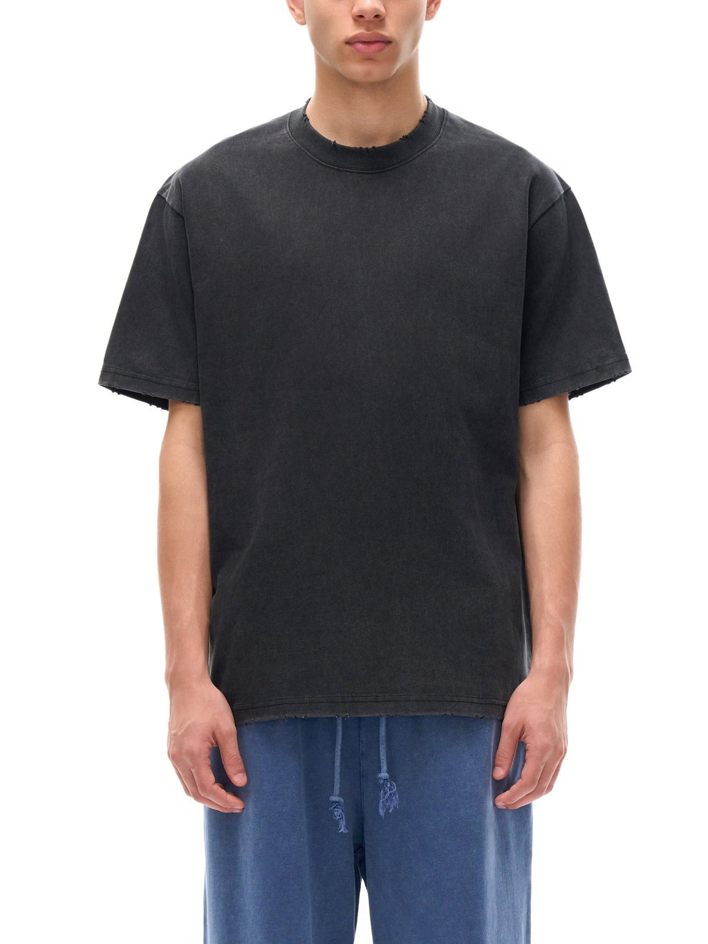Heavyweight Vintage Washed Frayed T-Shirt - IVORYFLOW