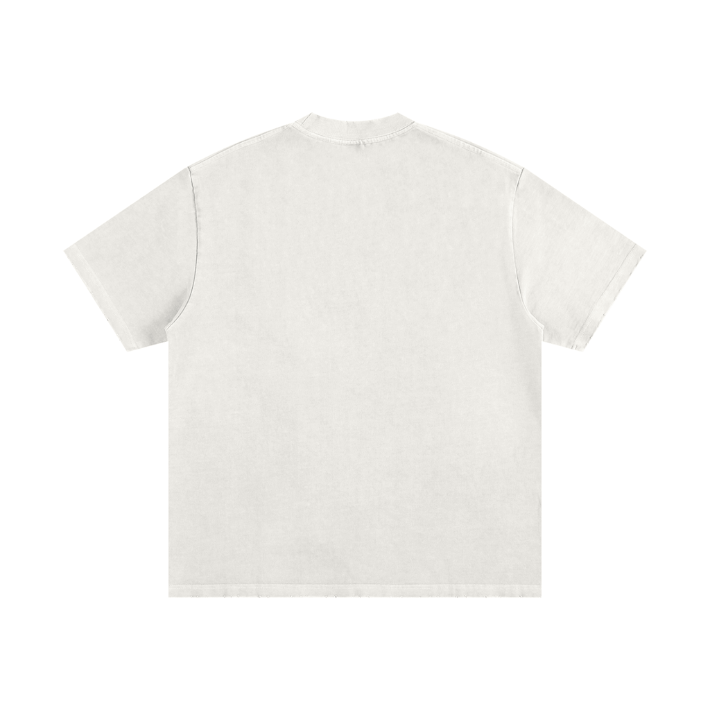 Heavyweight Vintage Washed Frayed T-Shirt - IVORYFLOW
