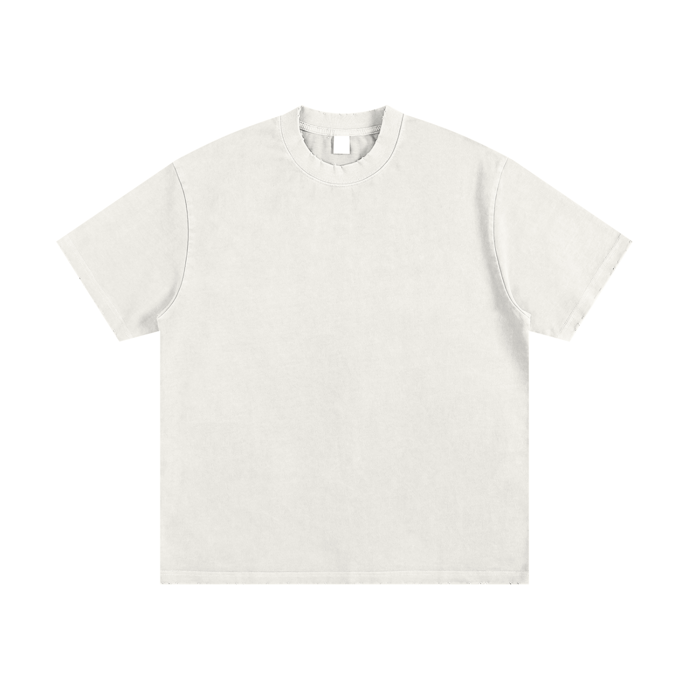 Heavyweight Vintage Washed Frayed T-Shirt - IVORYFLOW