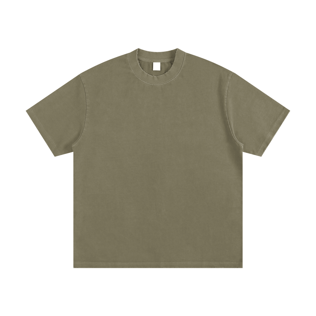 Heavyweight Vintage Washed Frayed T-Shirt - IVORYFLOW