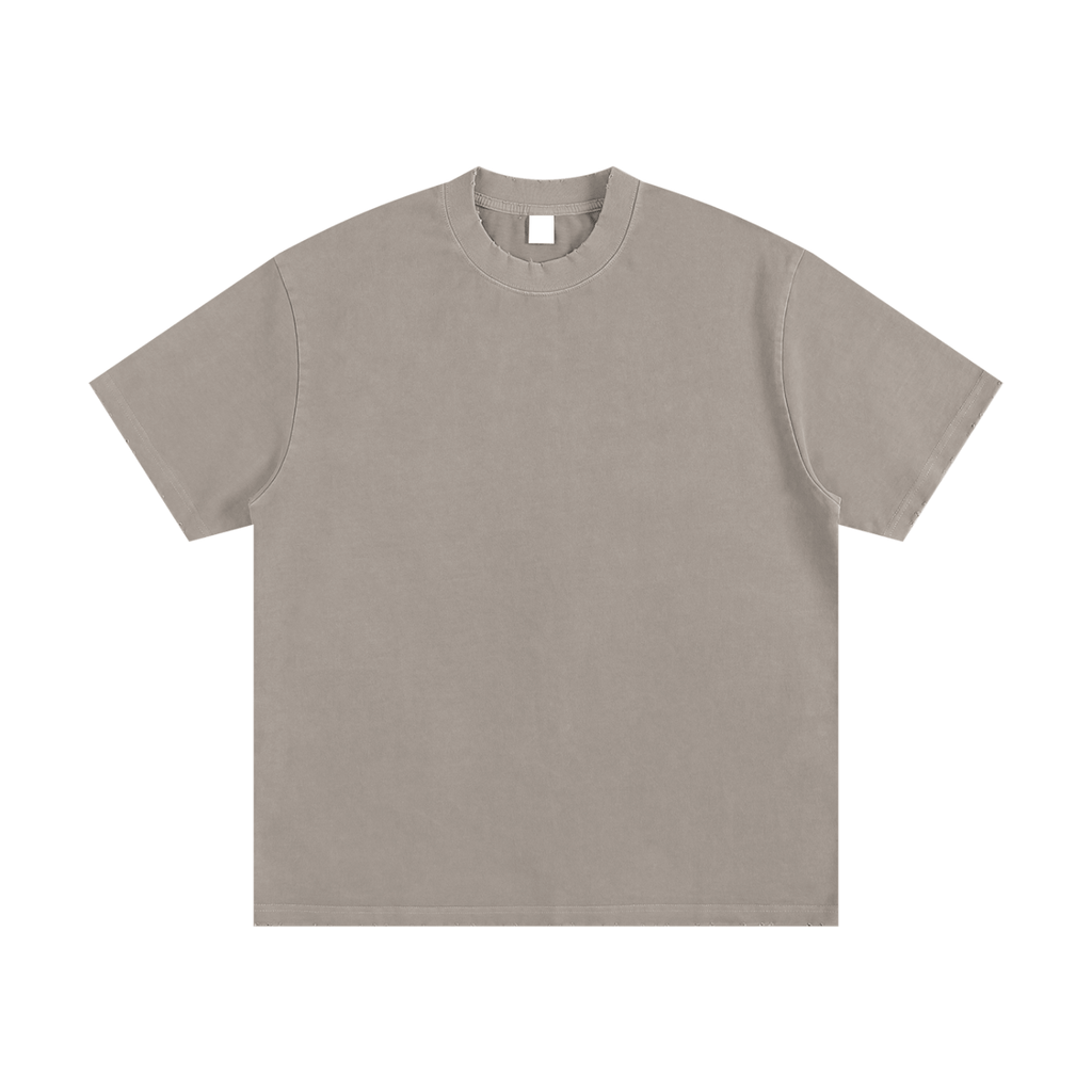 Heavyweight Vintage Washed Frayed T-Shirt - IVORYFLOW
