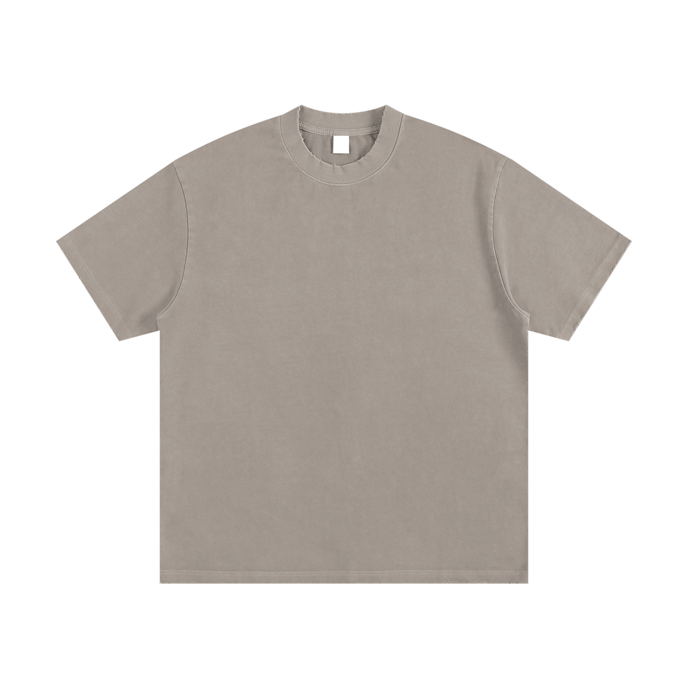 Heavyweight Vintage Washed Frayed T-Shirt - IVORYFLOW