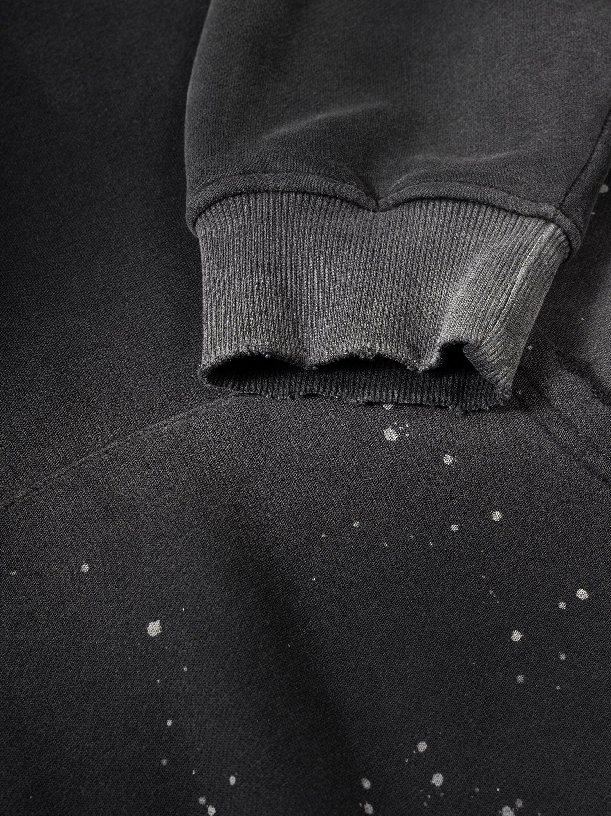 Vintage Wash Frayed Fleece Hoodie - 360 GSM.
