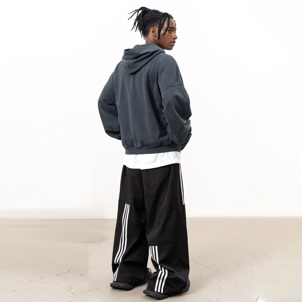 Reverse Pocket Design Distressed Hoodie(440GSM) - IVORYFLOW