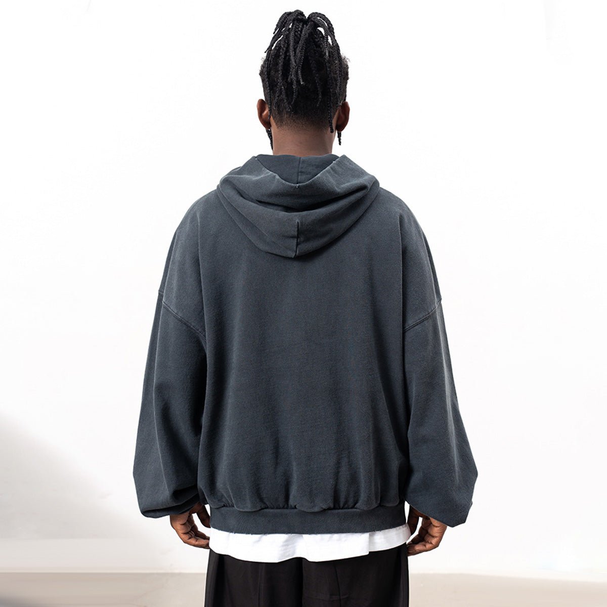 Reverse Pocket Design Distressed Hoodie(440GSM) - IVORYFLOW