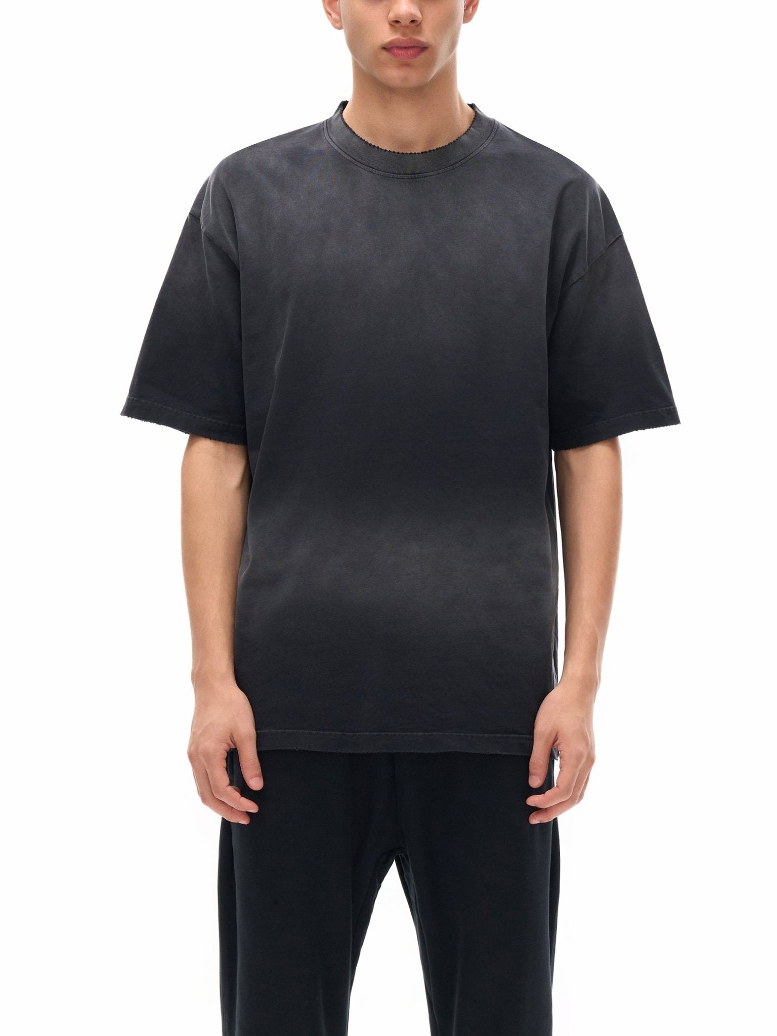 Sun Fade Hand - Frayed Cotton T-Shirt - IVORYFLOW