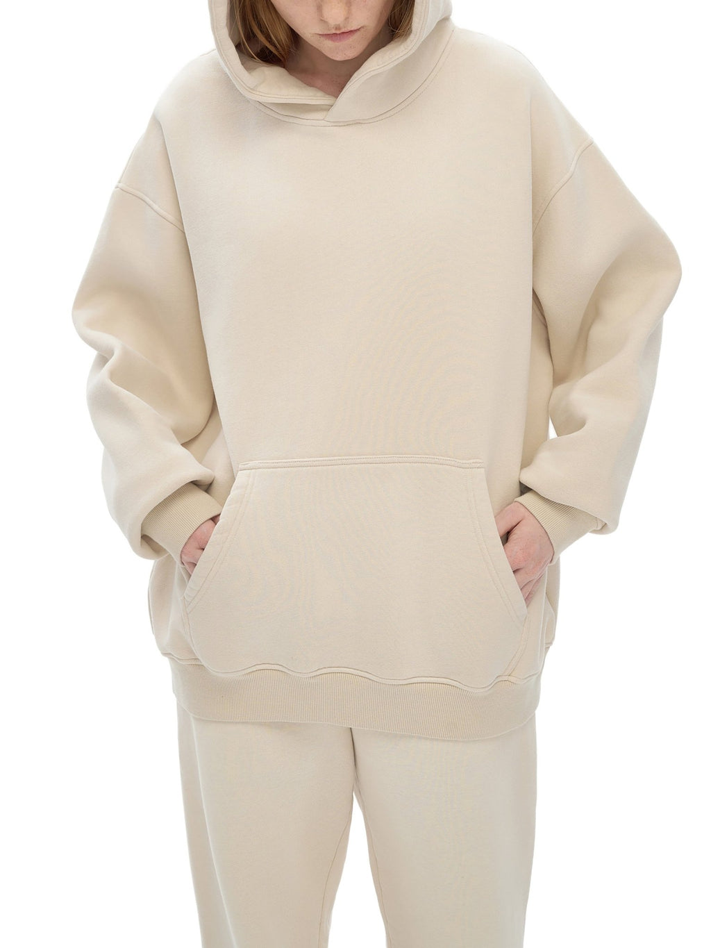 Sunfade Fleeced Hoodie - IVORYFLOW