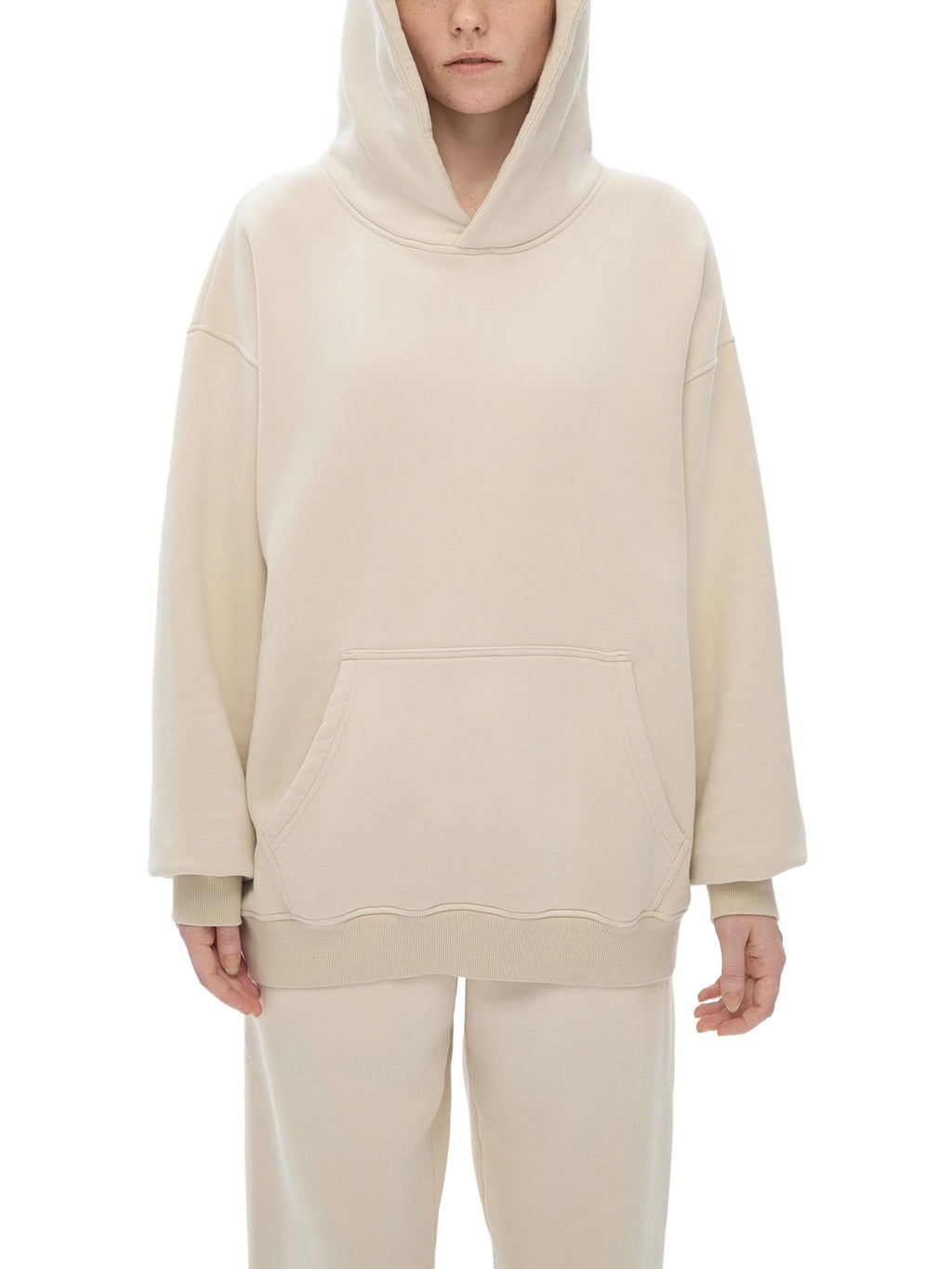 Sunfade Fleeced Hoodie - IVORYFLOW