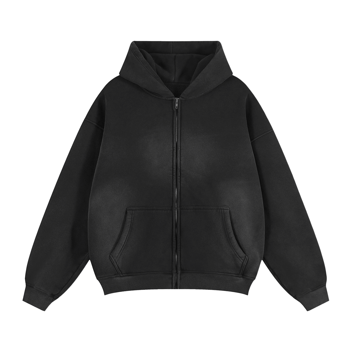 Sunfade Two - way Zipper Boxy Fleece Hoodie - IVORYFLOW
