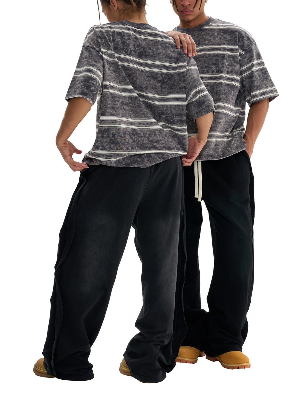 T-shirt Rayé Snow Washed Boxy IvoryFlow - IVORYFLOW