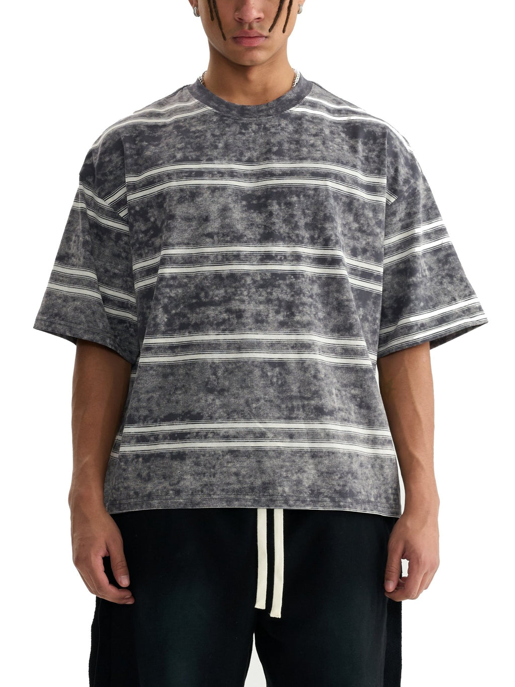T-shirt Rayé Snow Washed Boxy IvoryFlow - IVORYFLOW