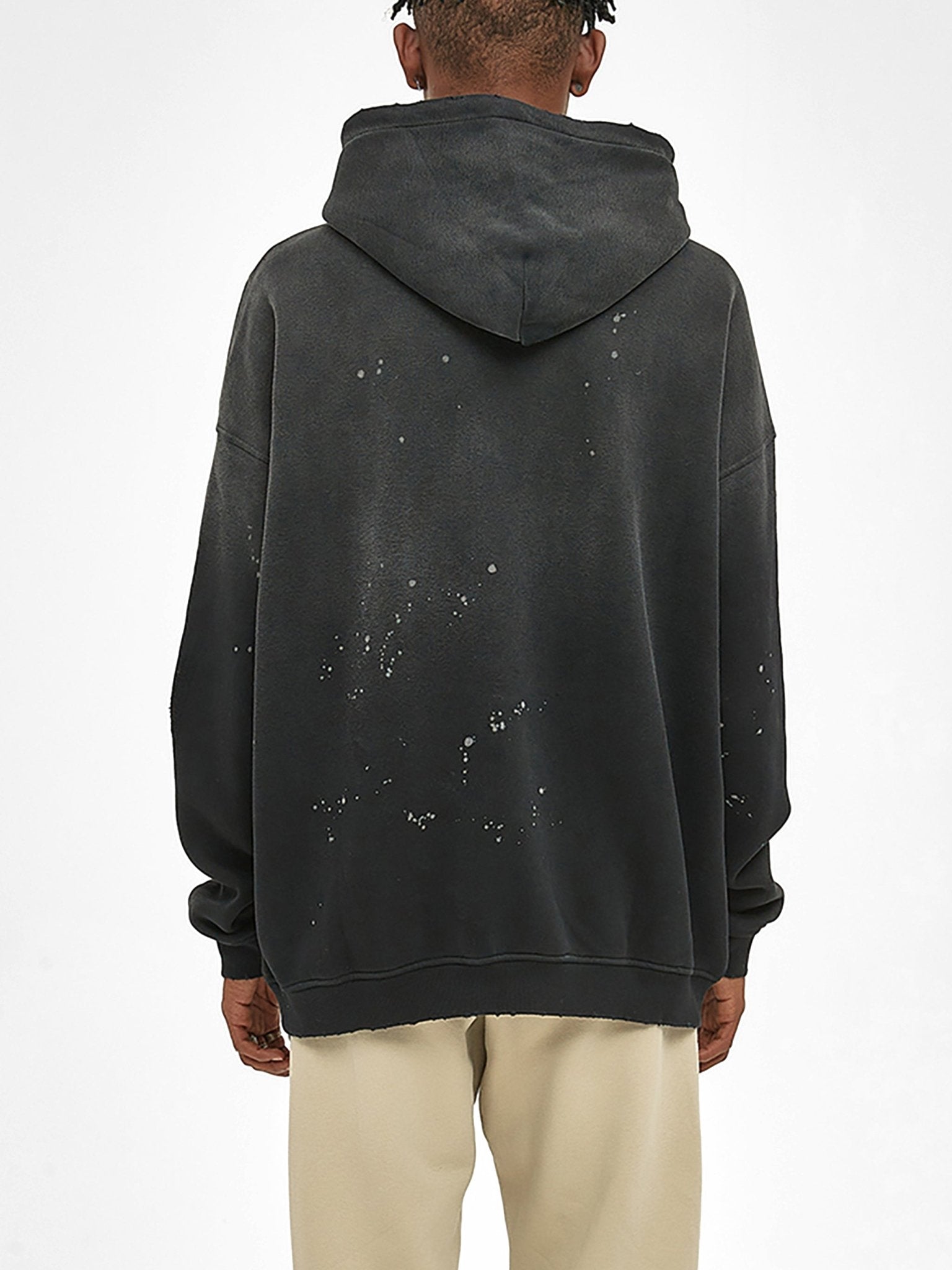 Vintage Wash Frayed Fleece Hoodie - 360 GSM - IVORYFLOW