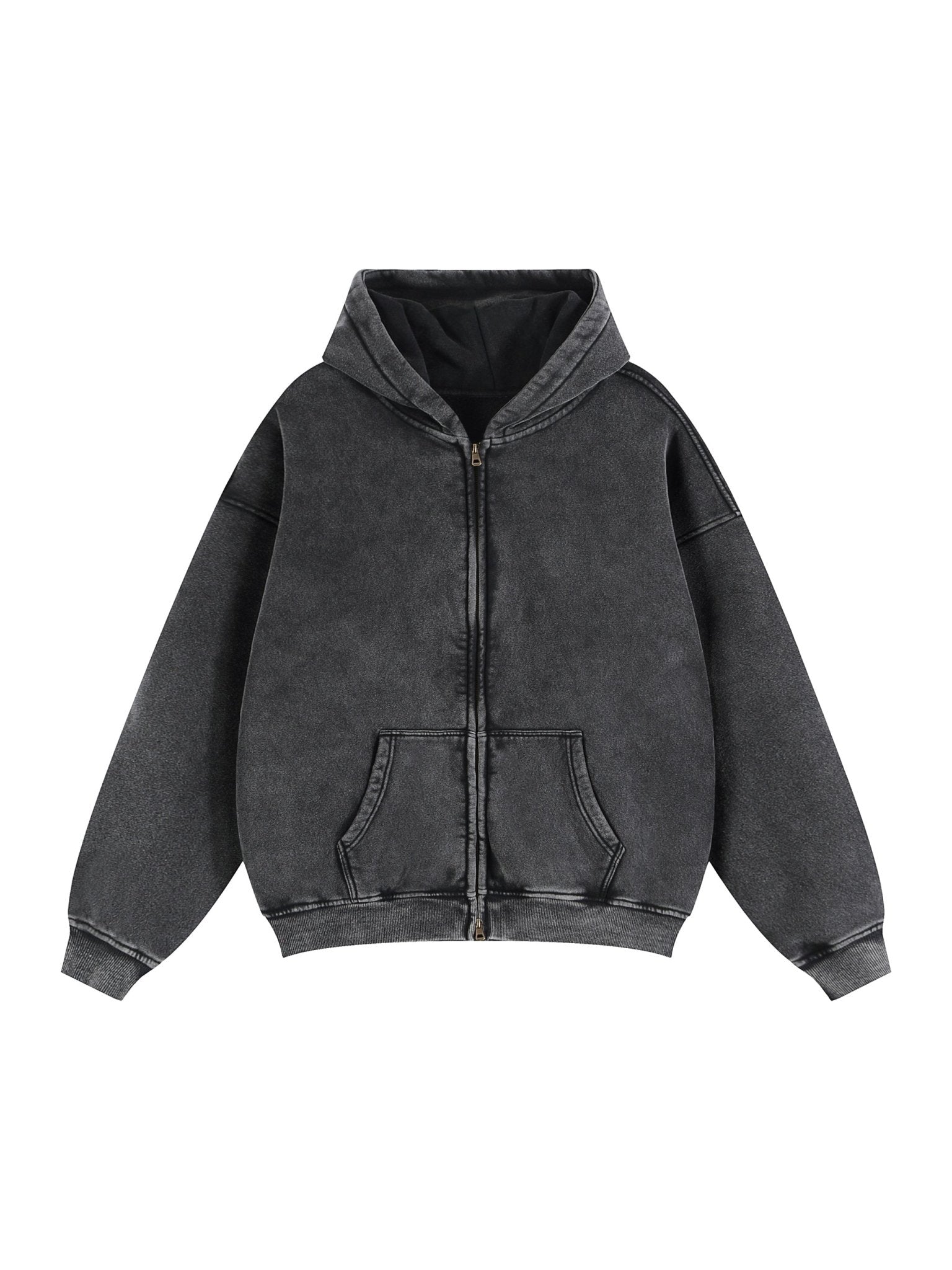 Zip - Through Boxy Fleece Hoodie - IVORYFLOW